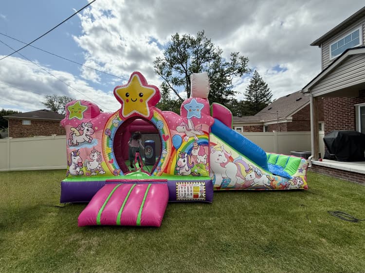 The Pink Magical Unicorn Bounce & Slide Combo