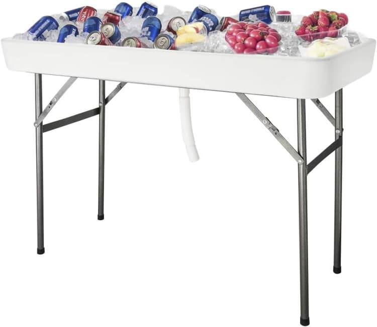 Ice Cooler, Drink Table with Skirt