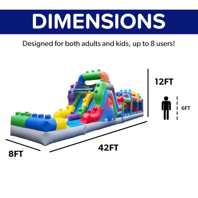 Block Party Obstacle Course with Slide